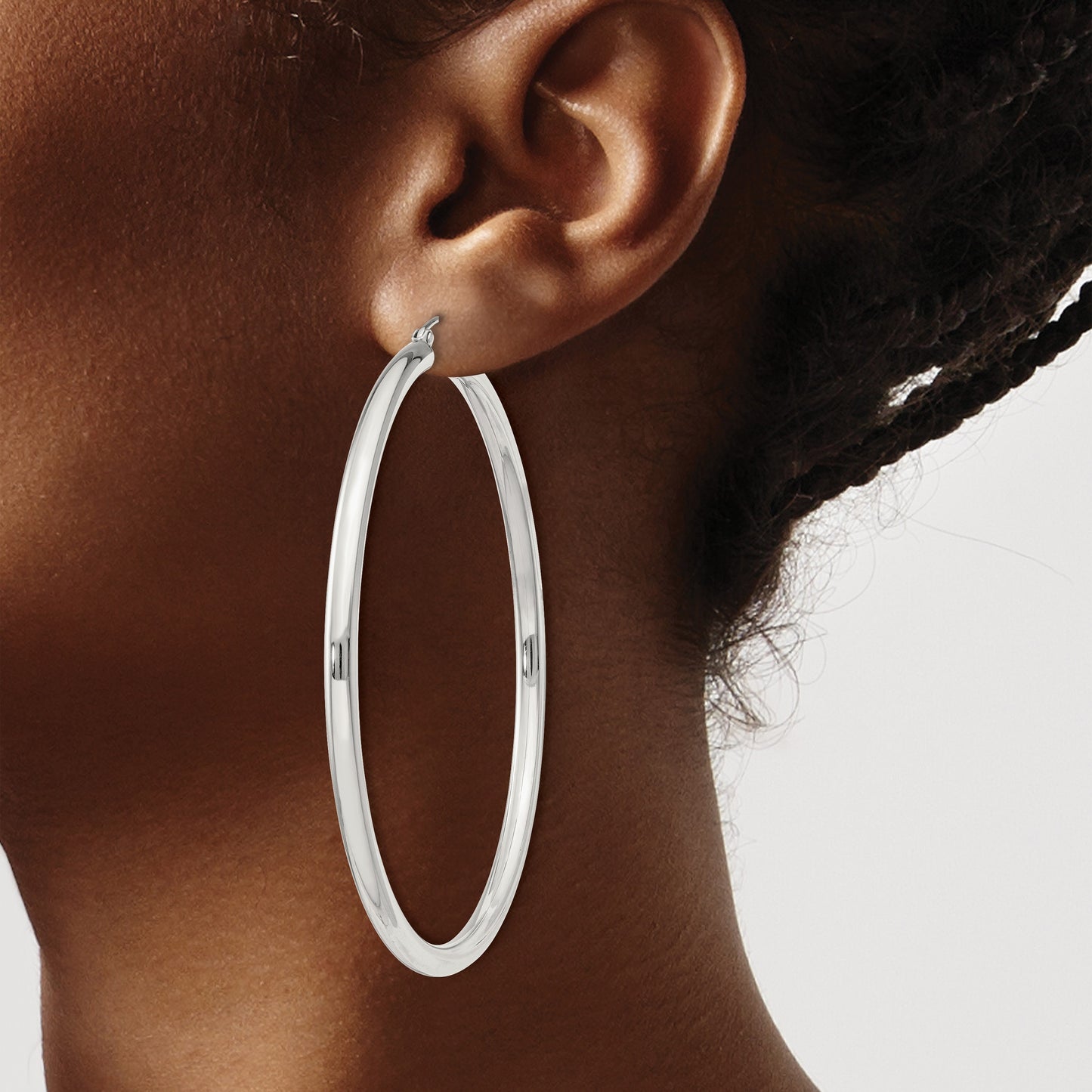 Sterling Silver 3mm Round Hoop Earrings