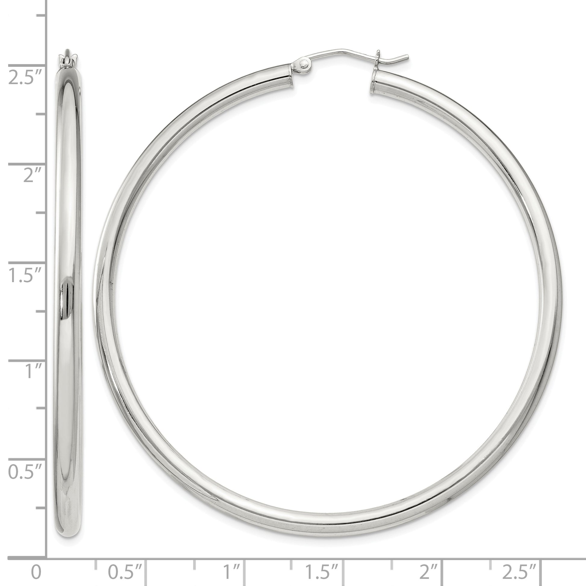 Sterling Silver 3mm Round Hoop Earrings