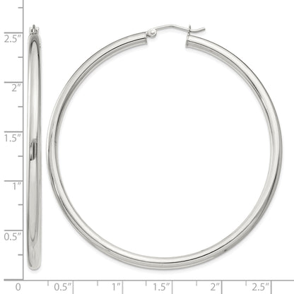 Sterling Silver 3mm Round Hoop Earrings