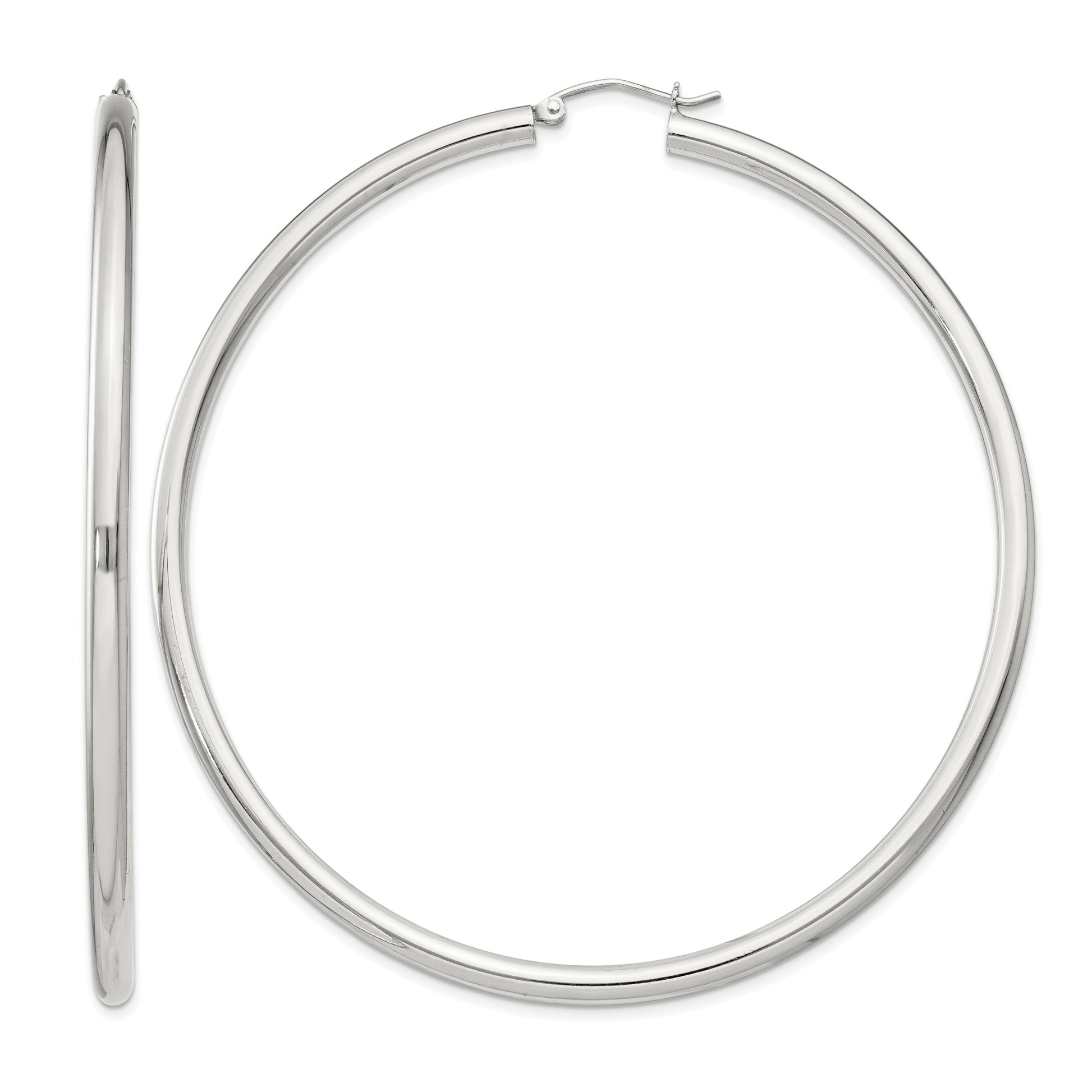 Sterling Silver 3mm Round Hoop Earrings