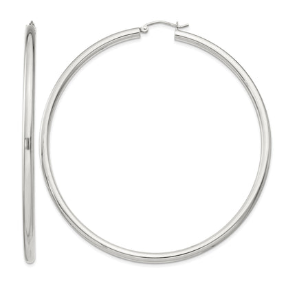 Sterling Silver 3mm Round Hoop Earrings