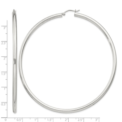 Sterling Silver 3mm Round Hoop Earrings