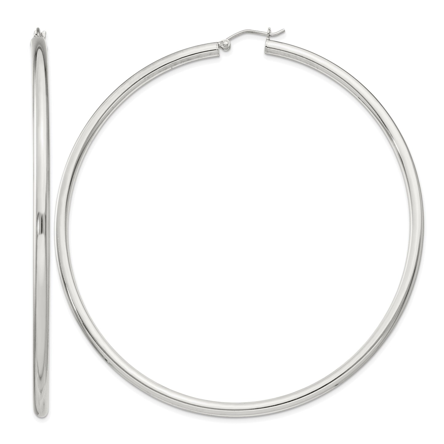 Sterling Silver 3mm Round Hoop Earrings
