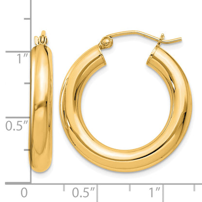 Sterling Silver Flash Gold-plated 4mm Round Hoop Earrings
