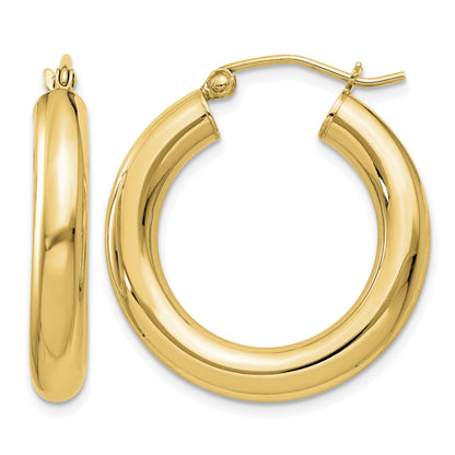 Sterling Silver Flash Gold-plated 4mm Round Hoop Earrings