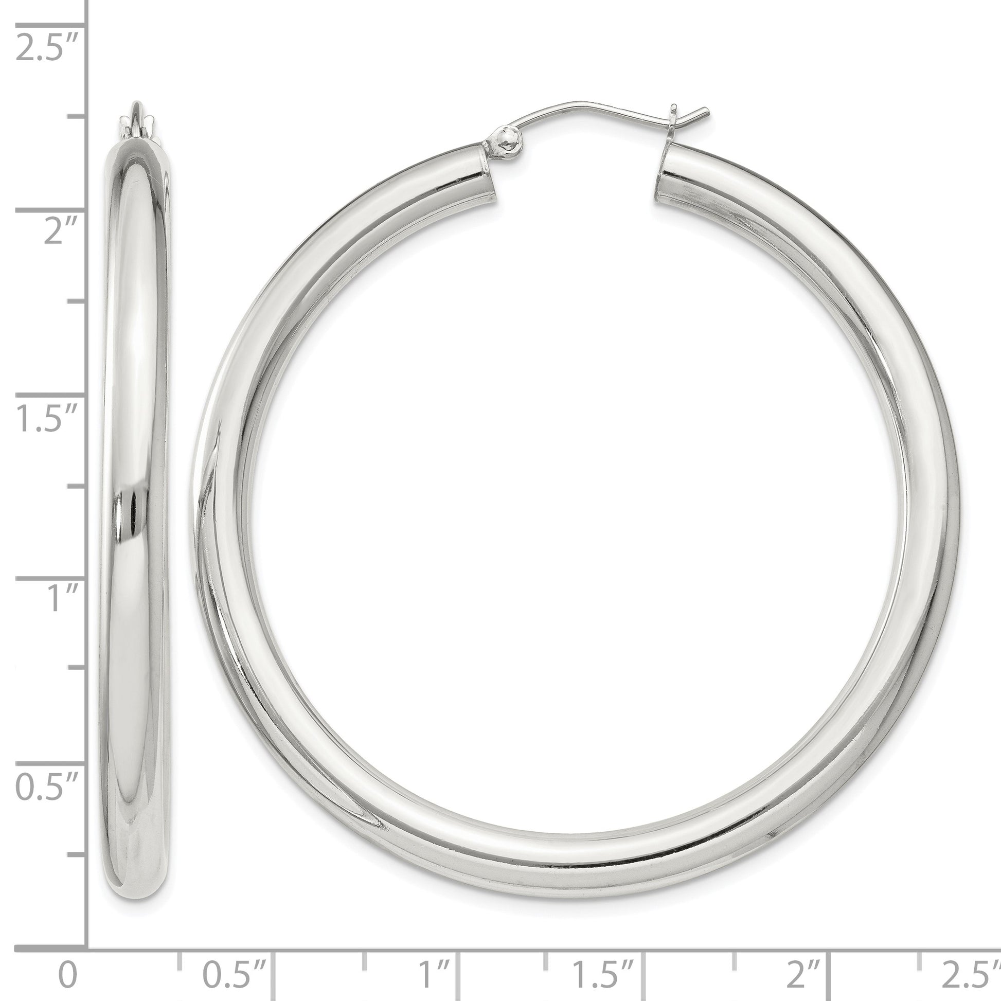 Sterling Silver 4mm Round Hoop Earrings
