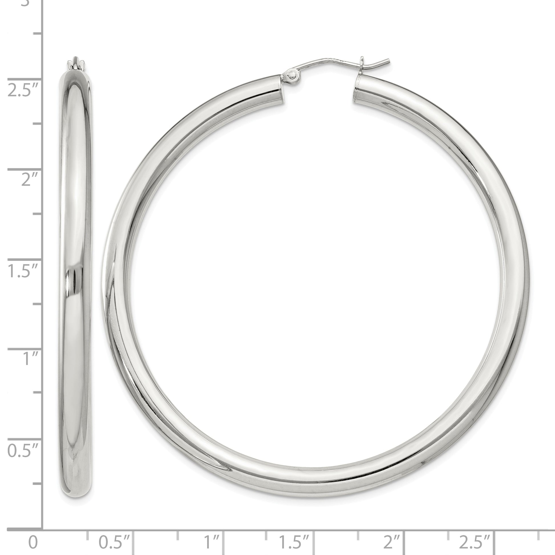 Sterling Silver 4mm Round Hoop Earrings