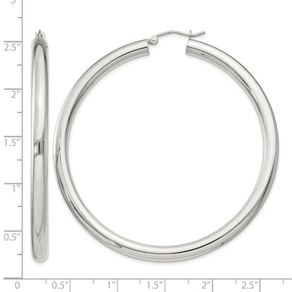 Sterling Silver 4mm Round Hoop Earrings