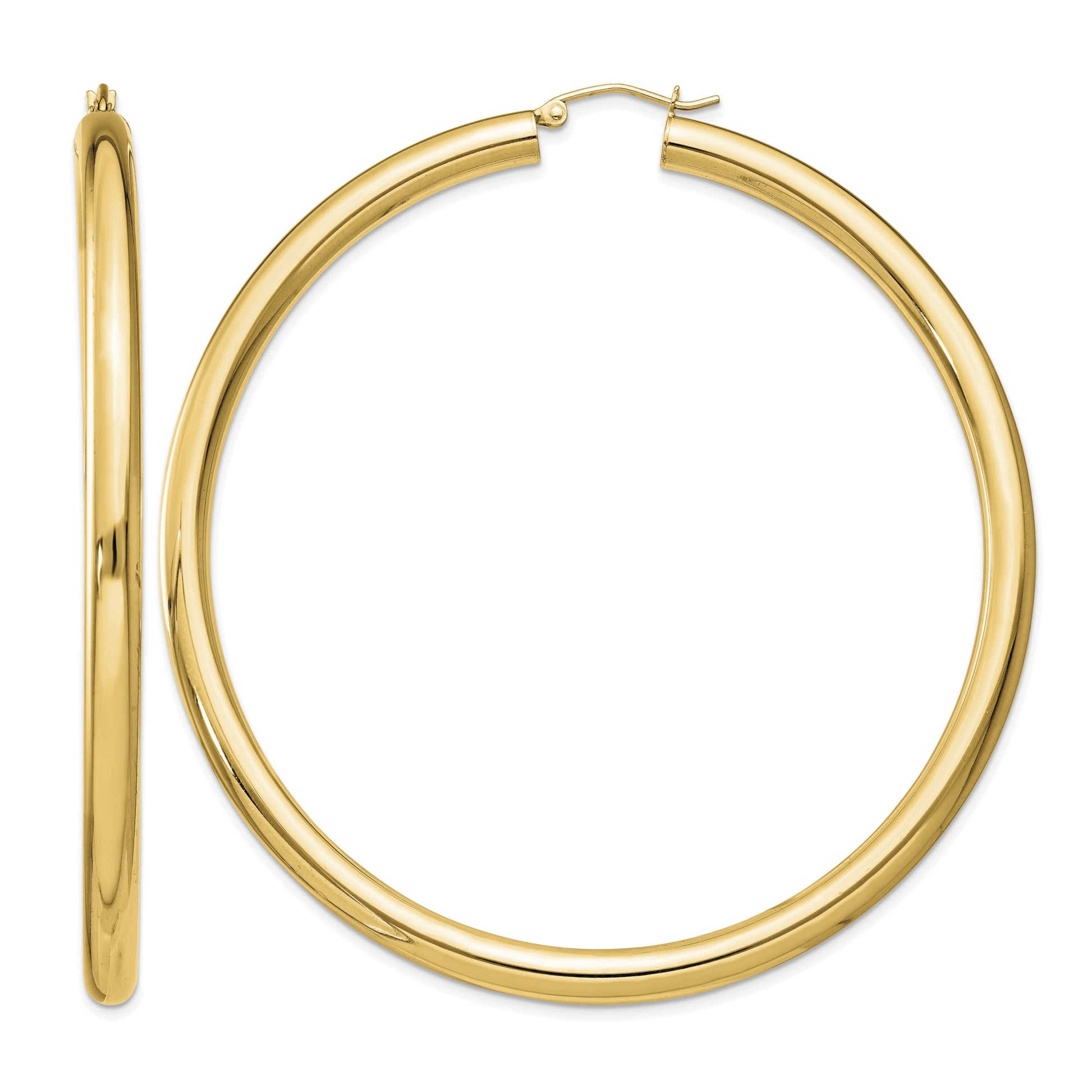 Sterling Silver Flash Gold-plated 4mm Round Hoop Earrings