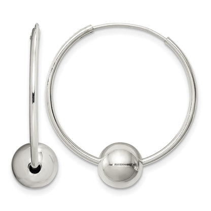 Sterling Silver Bead Endless Hoop Earrings
