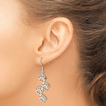 Sterling Silver Four Paw Prints Earrings
