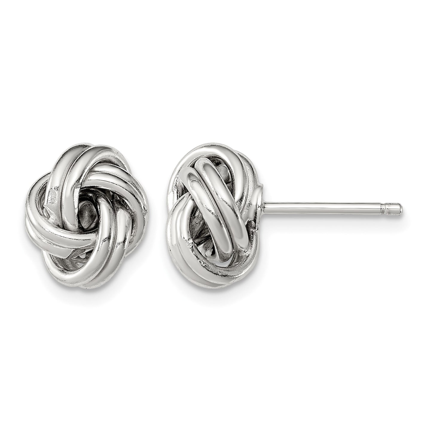 Sterling Silver Rhodium-plated Love Knot Earrings