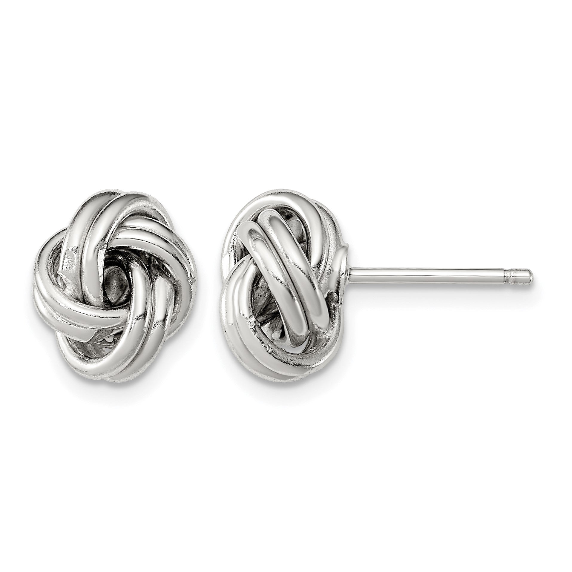 Sterling Silver Rhodium-plated Love Knot Earrings