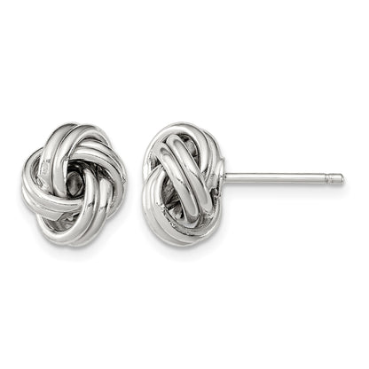 Sterling Silver Rhodium-plated Love Knot Earrings