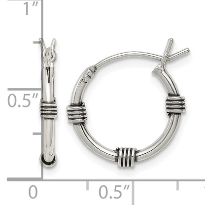 Sterling Silver Antiqued Hoop Earrings