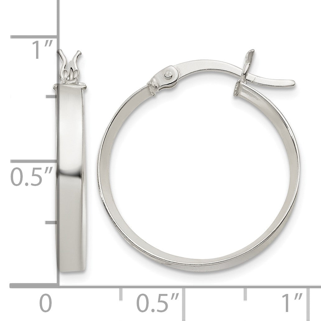 Sterling Silver 2.75x20mm Hoop Earrings