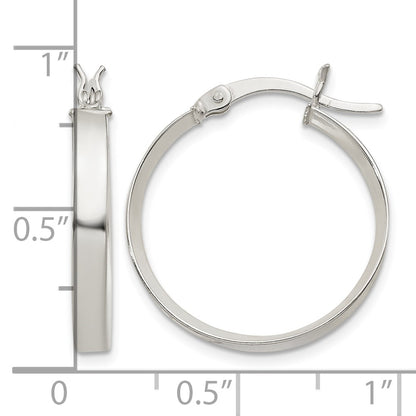 Sterling Silver 2.75x20mm Hoop Earrings