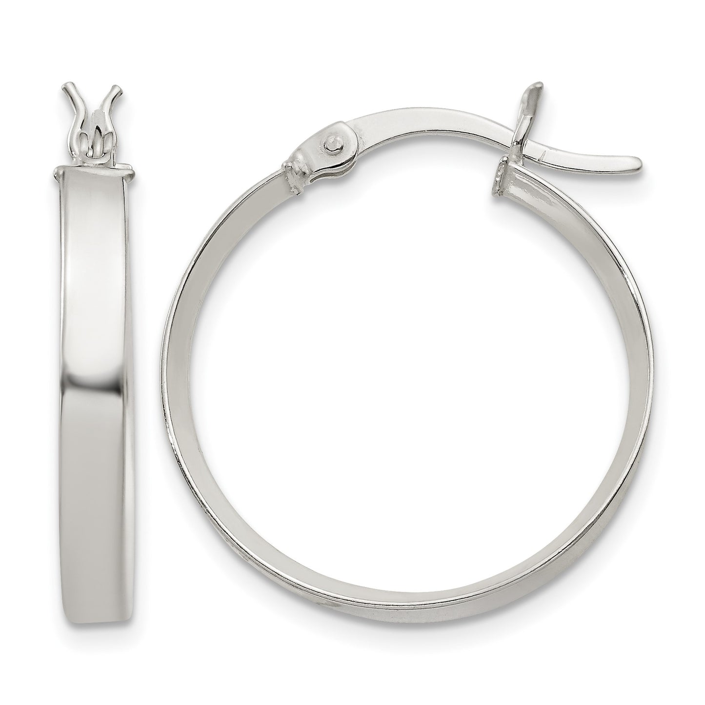 Sterling Silver 2.75x20mm Hoop Earrings