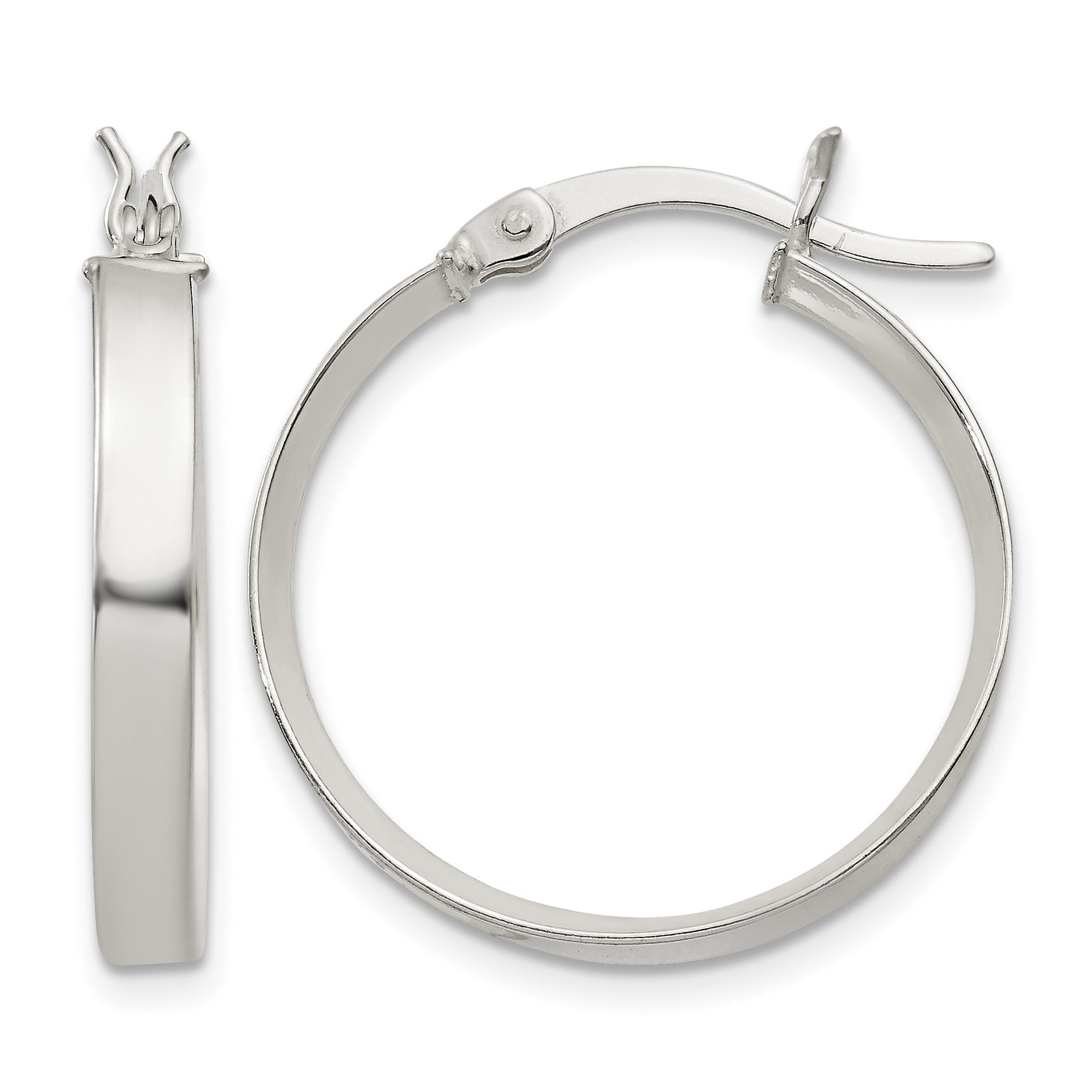 Sterling Silver 2.75x20mm Hoop Earrings