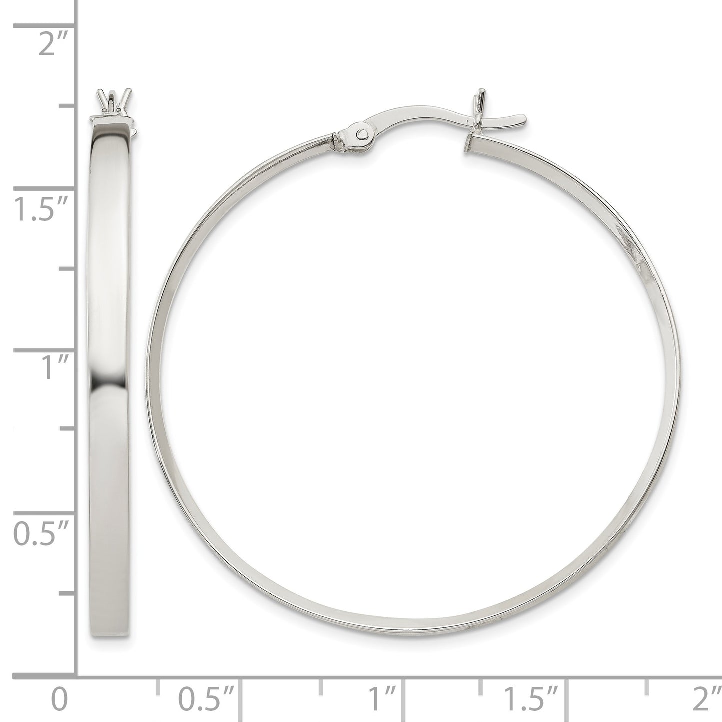 Sterling Silver 2.75x40mm Hoop Earrings
