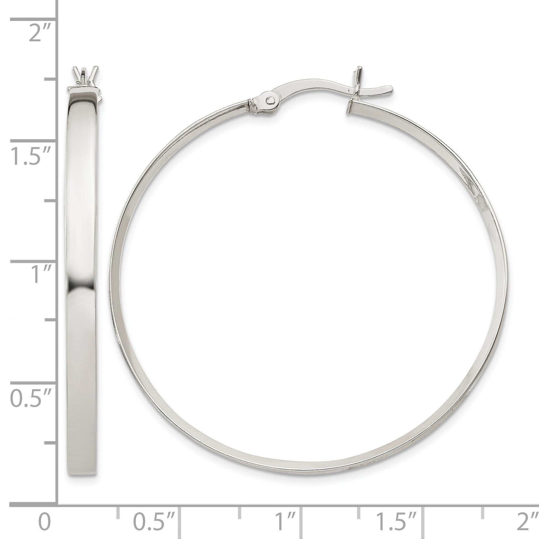 Sterling Silver 2.75x40mm Hoop Earrings