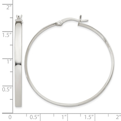 Sterling Silver 2.75x40mm Hoop Earrings