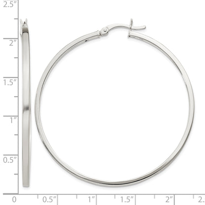 Sterling Silver 2.5x50mm Polished Hoop Earrings