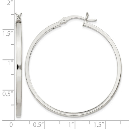 Sterling Silver 2.5x40mm Polished Hoop Earrings