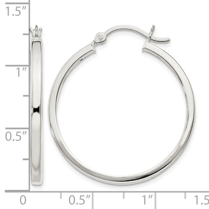 Sterling Silver 2.5x30mm Polished Hoop Earrings