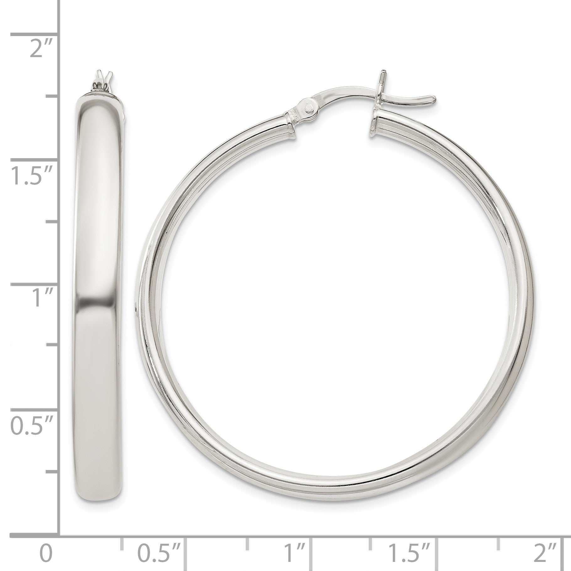 Sterling Silver 5x40mm Hoop Earrings