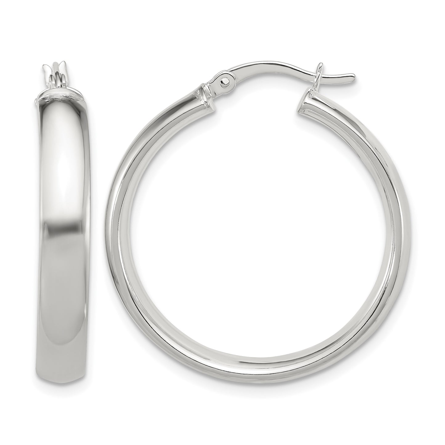 Sterling Silver 5x30mm Hoop Earrings