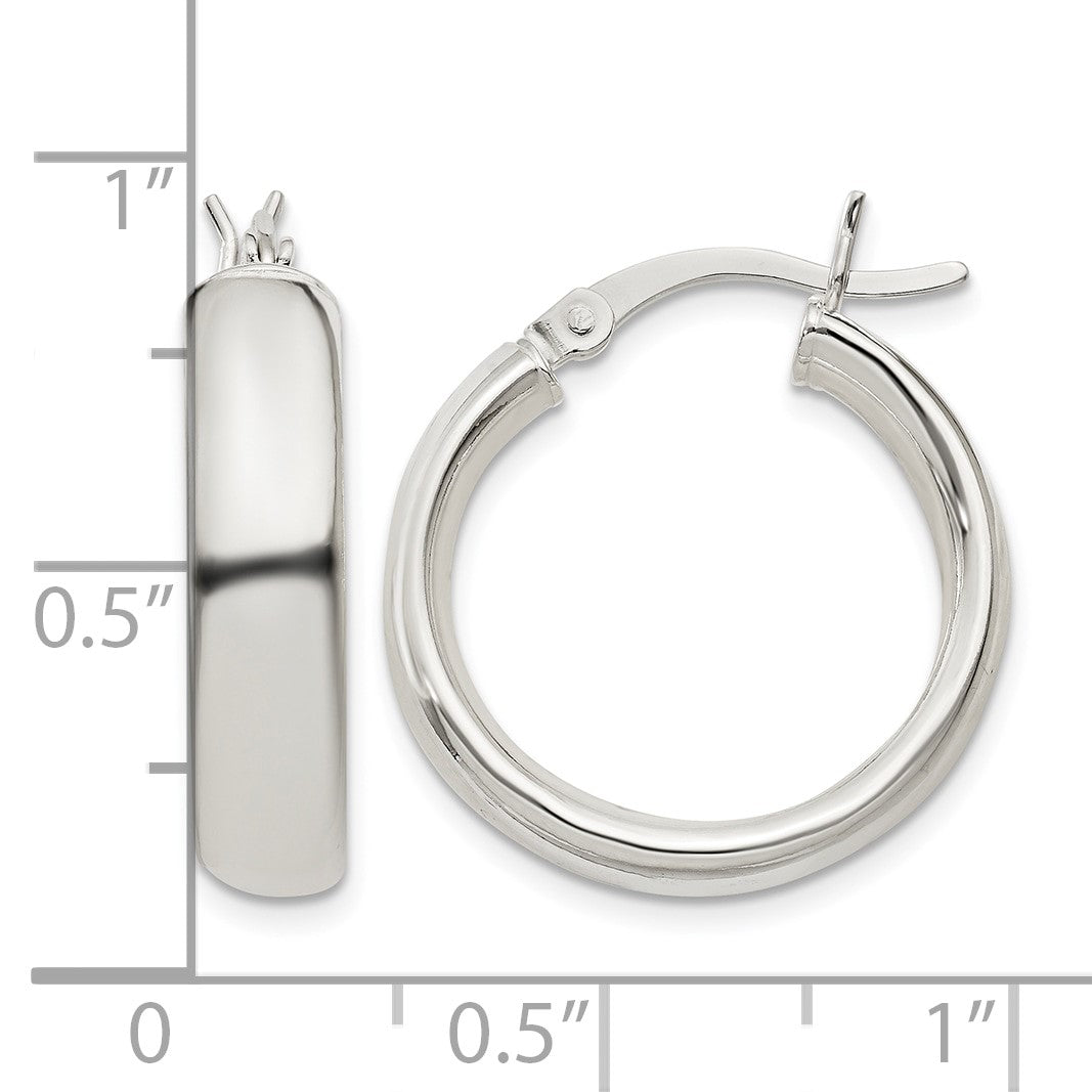 Sterling Silver 4.75x20mm Hoop Earrings