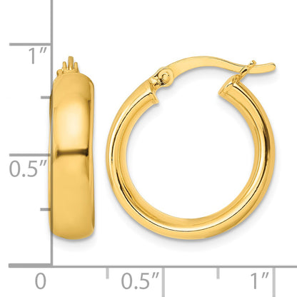 Sterling Silver Gold-tone Polished Hoop Earrings