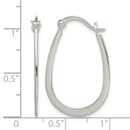 Sterling Silver Polished Oval Hoop Earrings