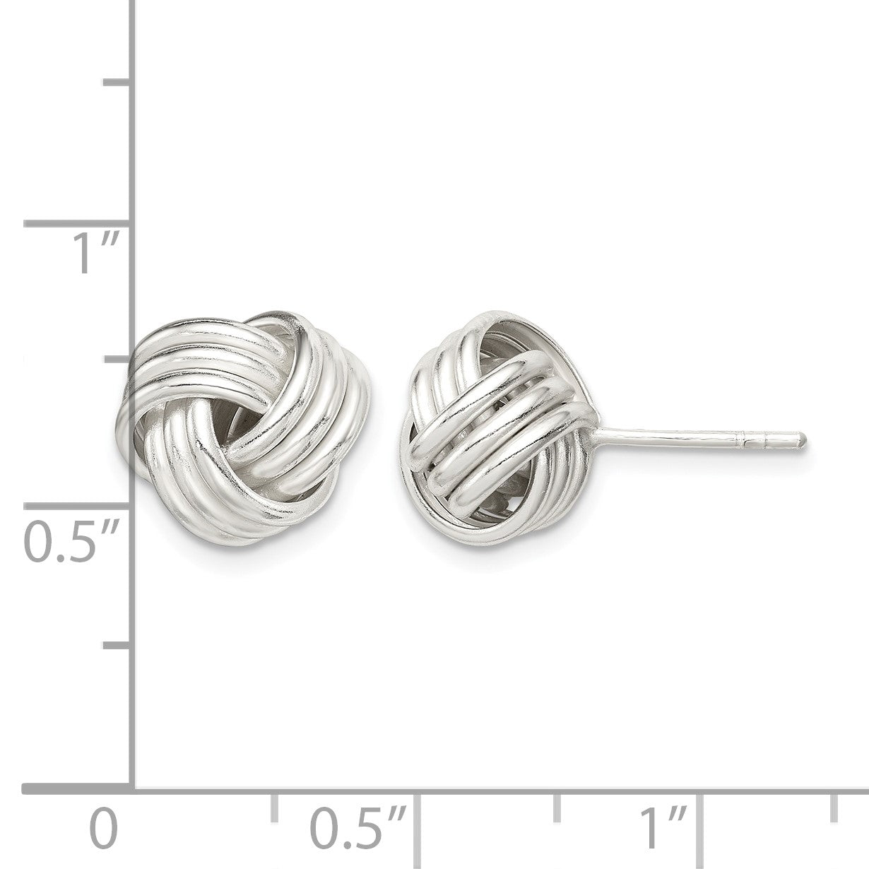 Sterling Silver Twisted Knot Post Earrings