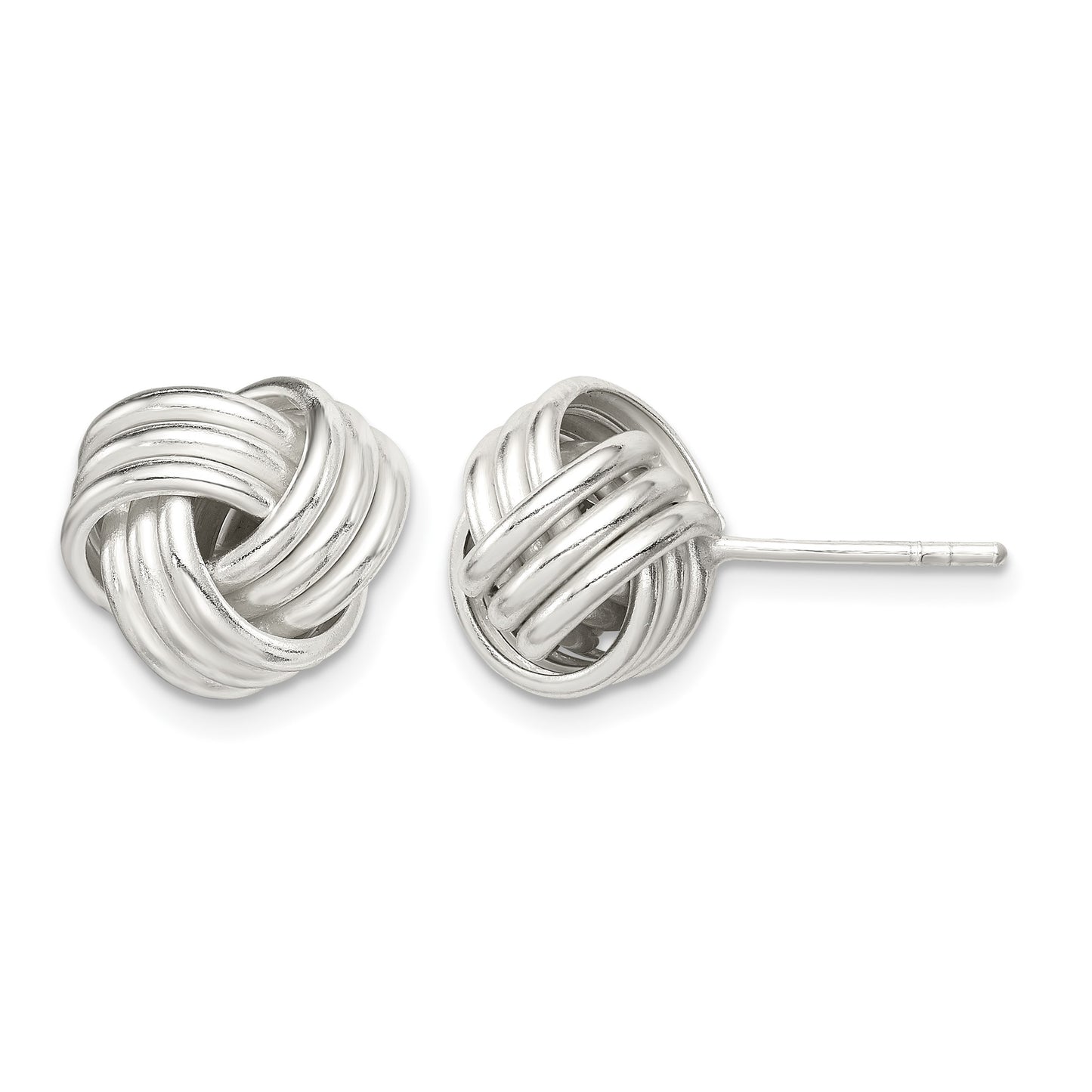 Sterling Silver Twisted Knot Post Earrings
