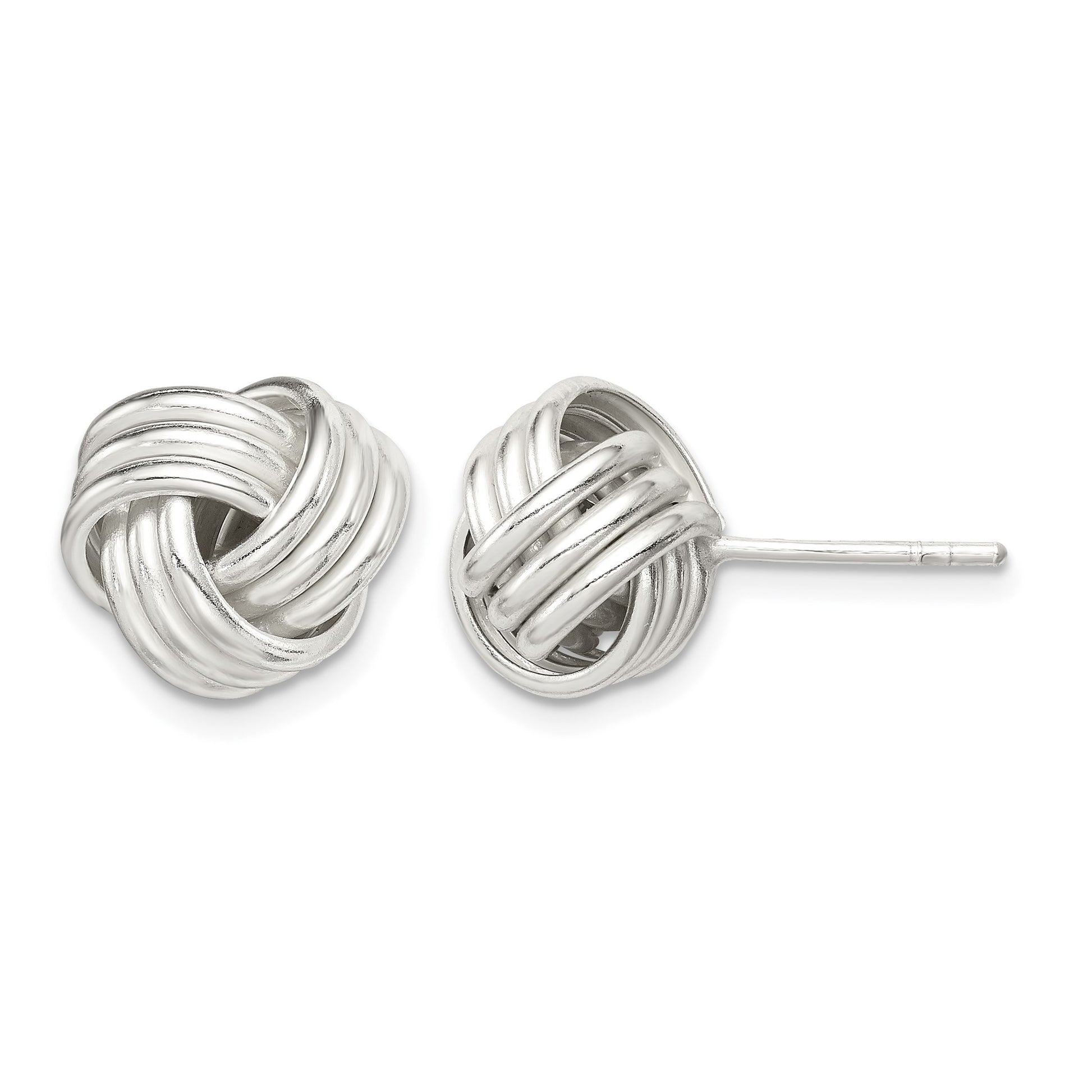 Sterling Silver Twisted Knot Post Earrings