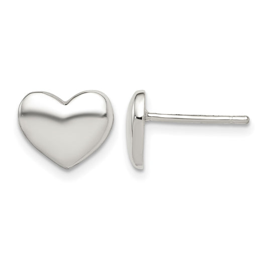 Sterling Silver Polished Heart Post Earrings
