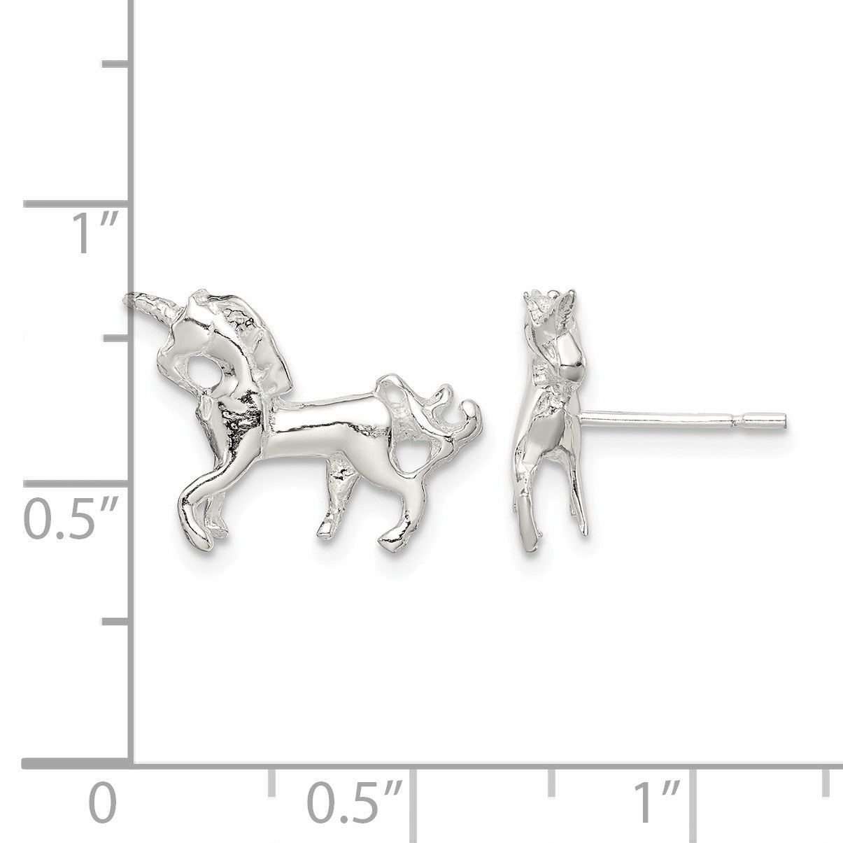 Sterling Silver Unicorn Mini Earrings