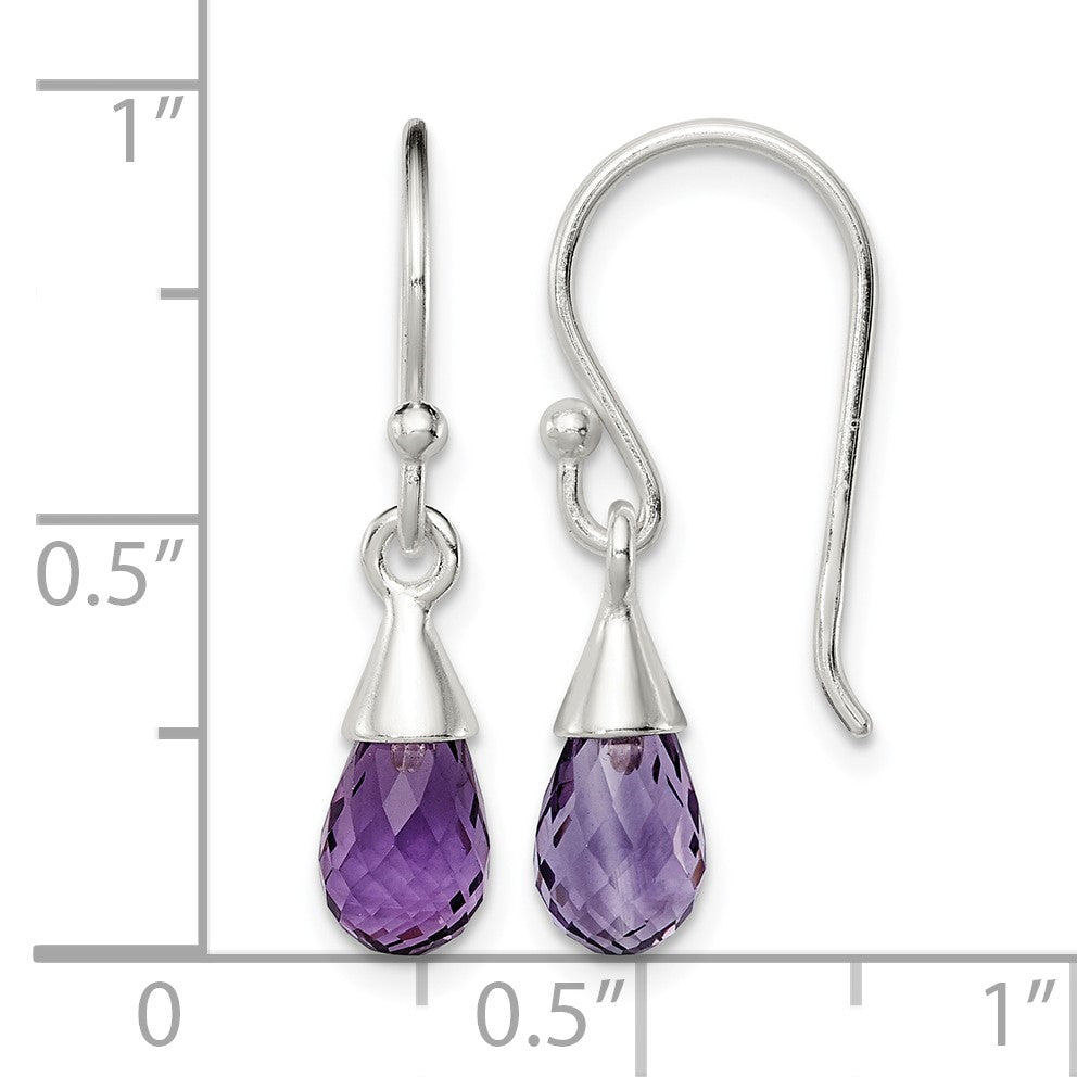 Sterling Silver Amethyst Dangle Earrings