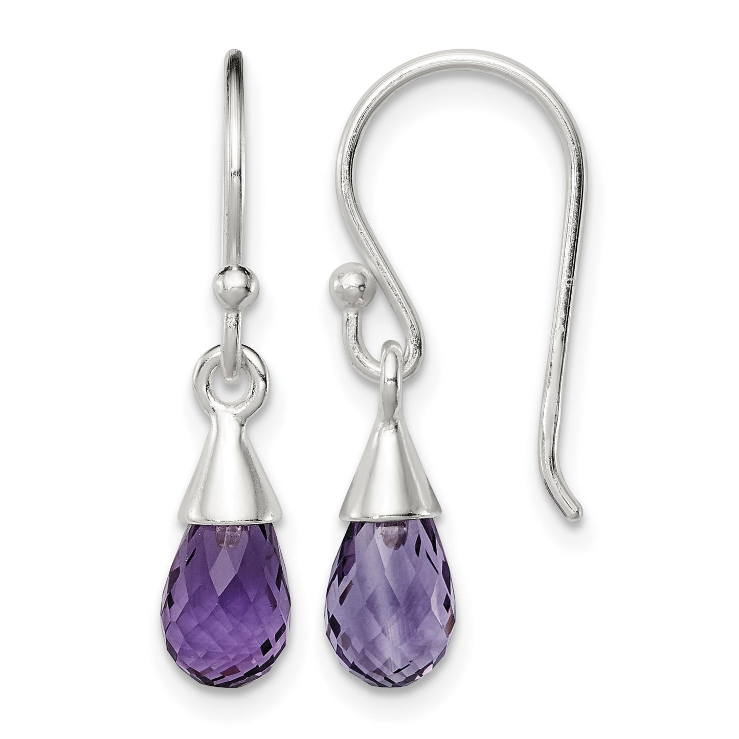 Sterling Silver Amethyst Dangle Earrings