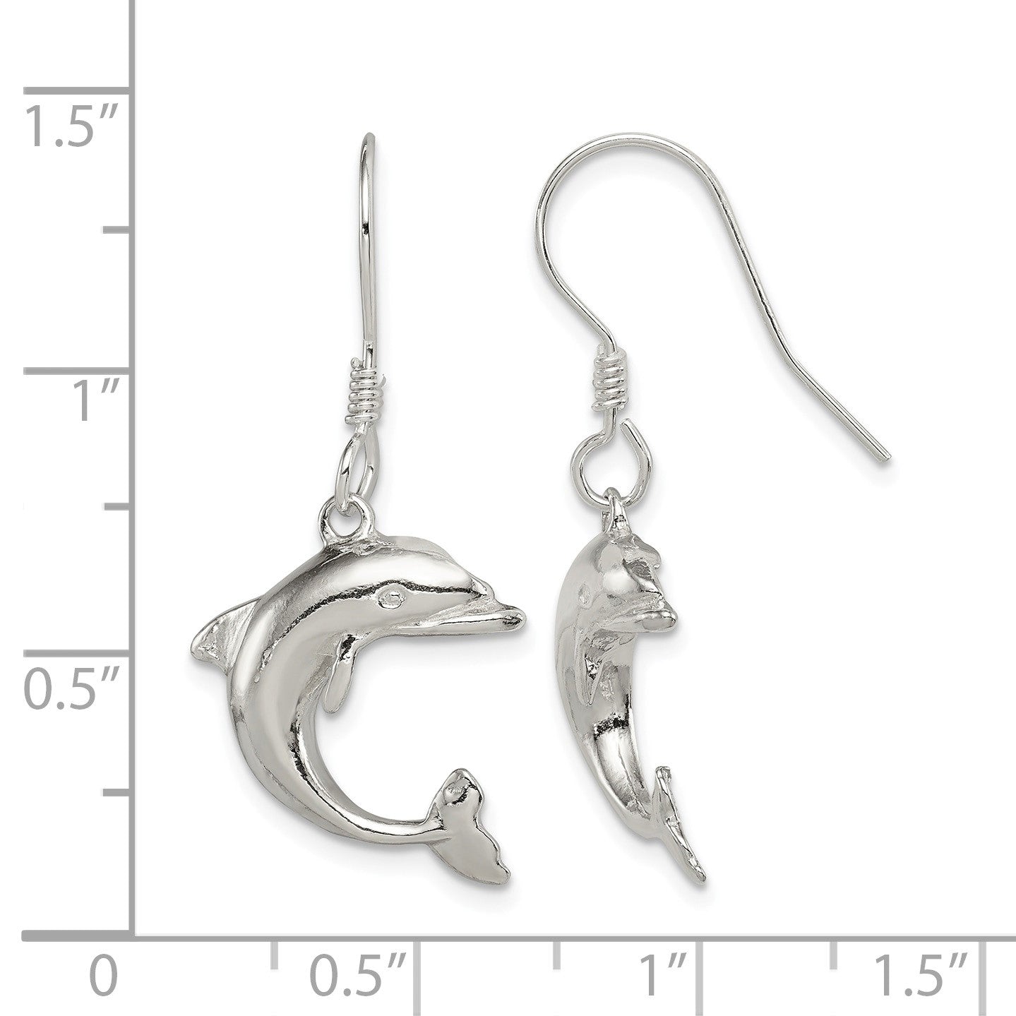Sterling Silver Dolphin Earrings