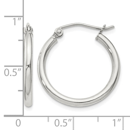 Sterling Silver 2mm Round Hoop Earrings