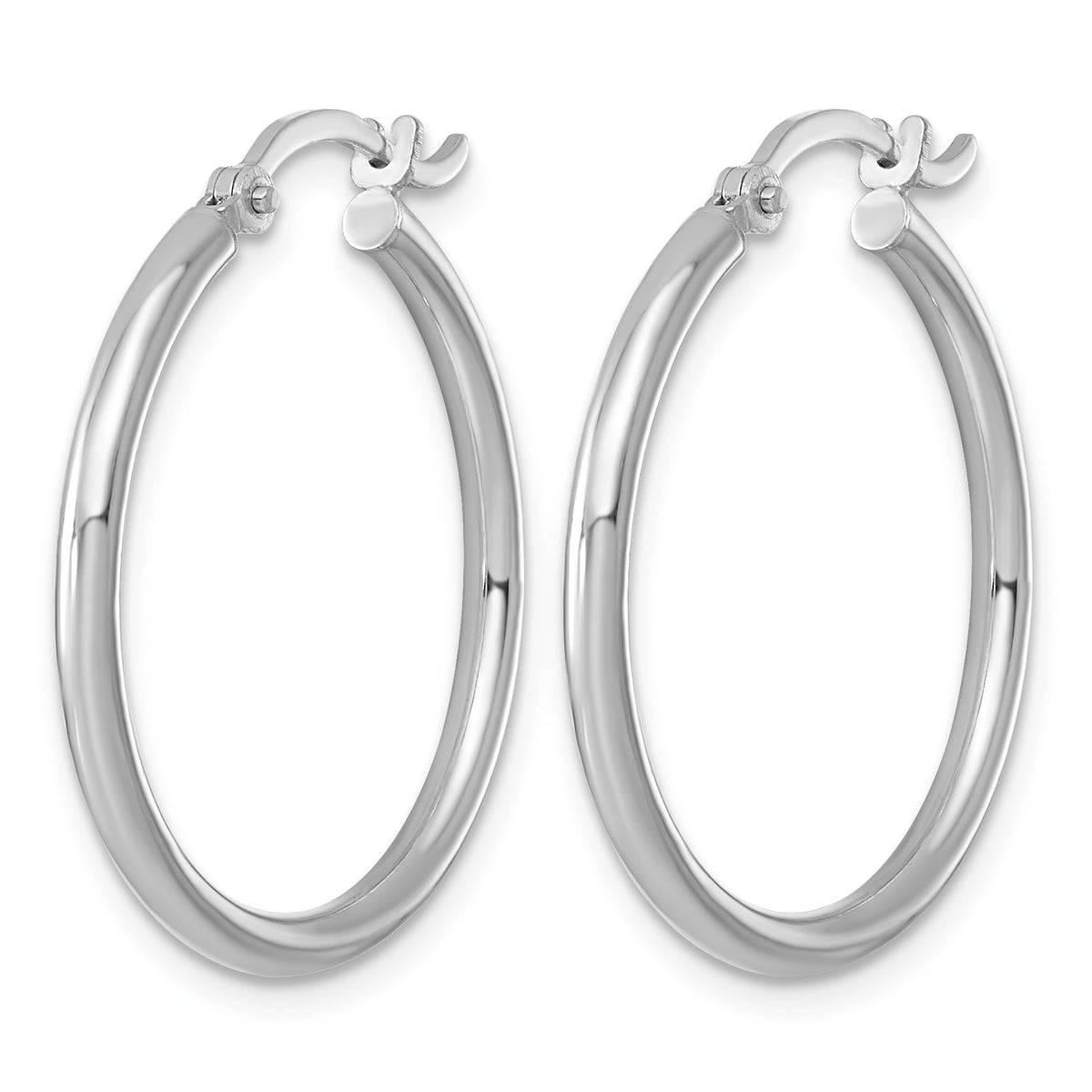Sterling Silver Rhodium-plated 2mm Round Hoop Earrings