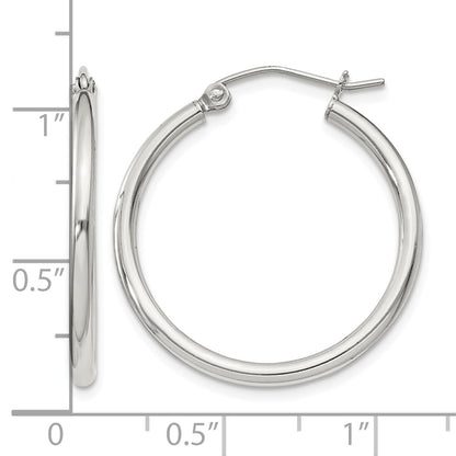 Sterling Silver 2mm Round Hoop Earrings