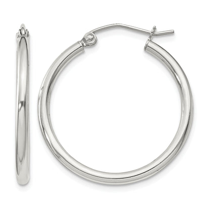 Sterling Silver 2mm Round Hoop Earrings