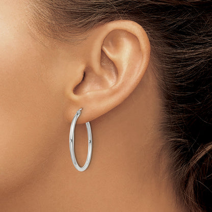 Sterling Silver 2mm Round Hoop Earrings