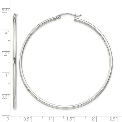 Sterling Silver 2mm Round Hoop Earrings