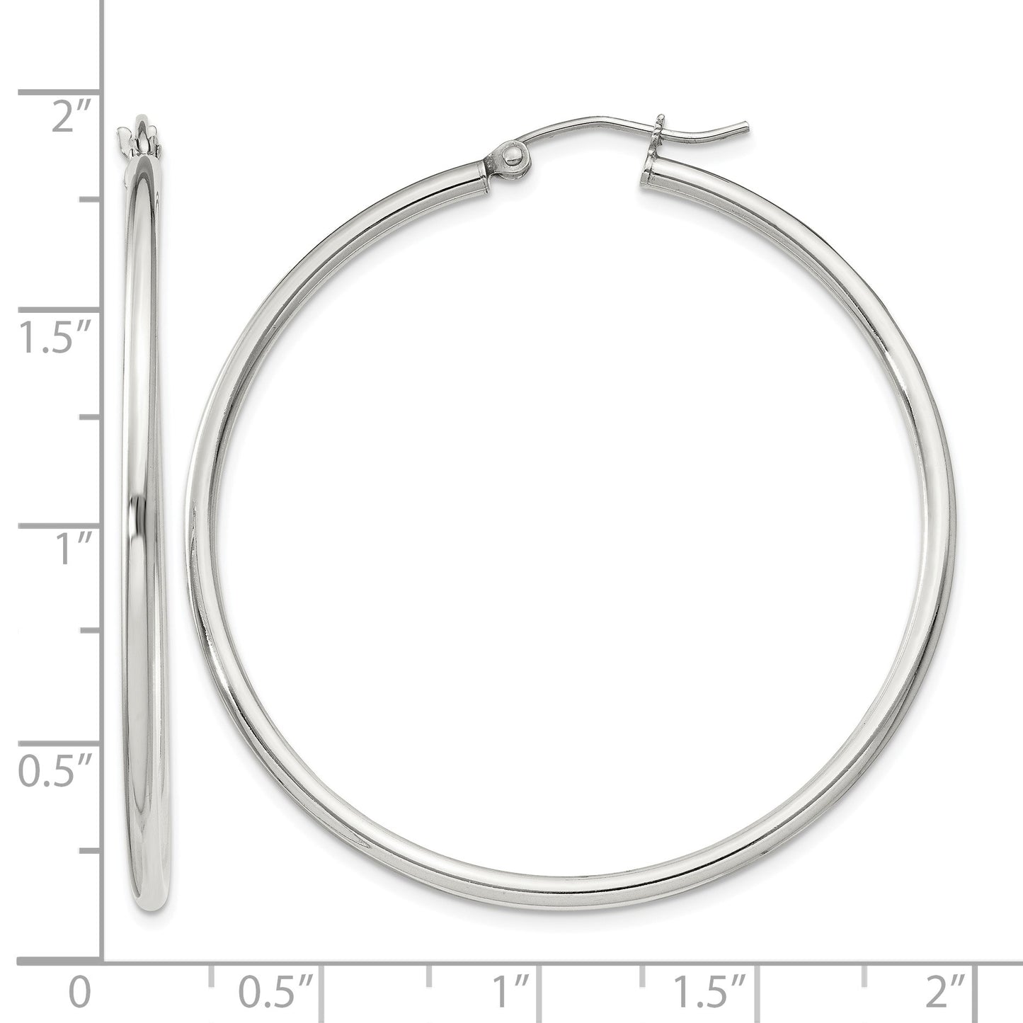 Sterling Silver 2mm Round Hoop Earrings