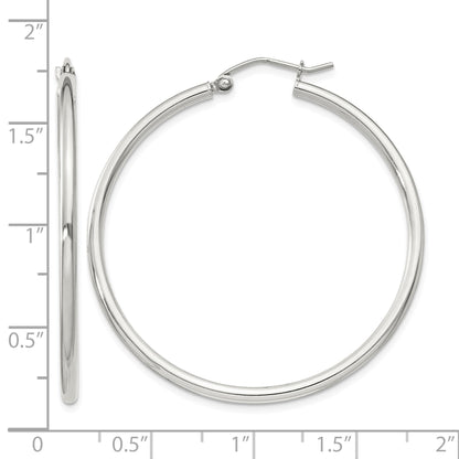 Sterling Silver 2mm Round Hoop Earrings